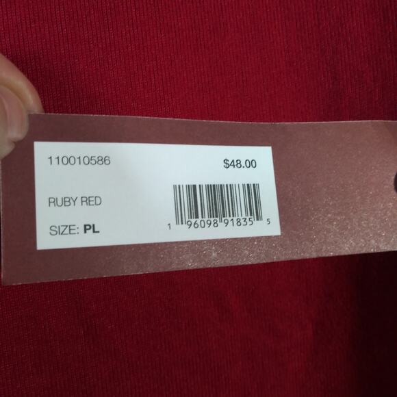 Love Scarlett Red Short Sheer Puff Sleeve Swiss Dot Size PL - Picture 6 of 8